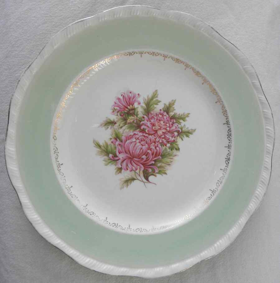 Grace (Light Green Rim) Dinner Plate by Alfred Meakin-1