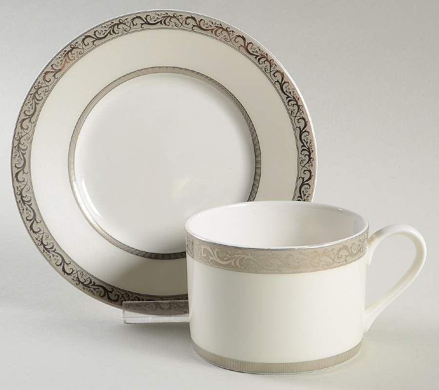 Italian Countryside Platinum Flat Cup & Saucer Set by Mikasa-1