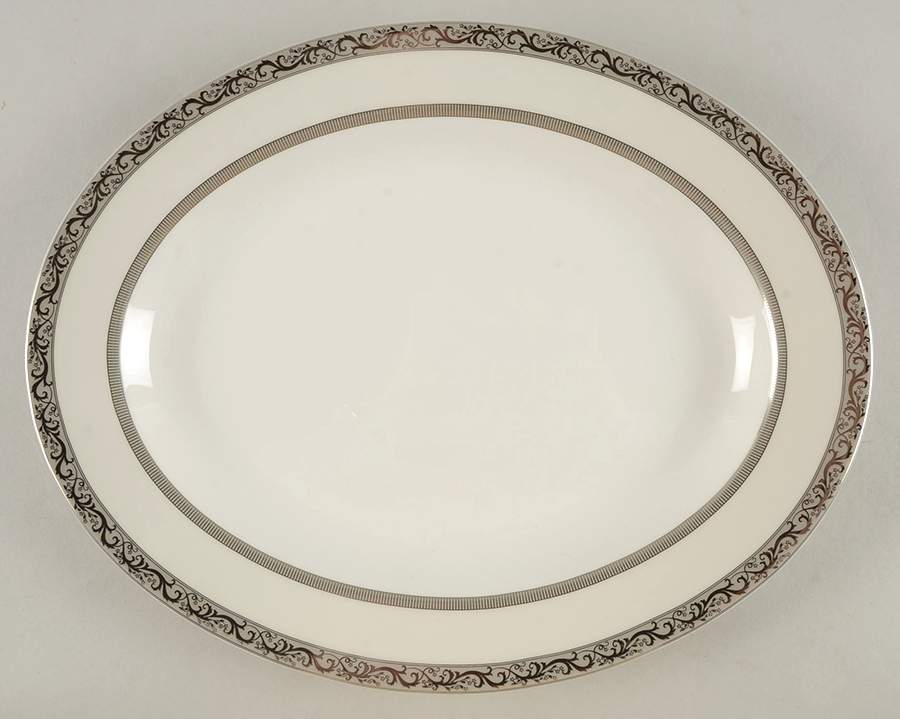 Italian Countryside Platinum 14" Oval Serving Platter by Mikasa-1