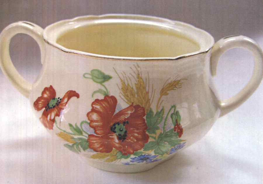Poppy Sugar Bowl No Lid by Alfred Meakin-1