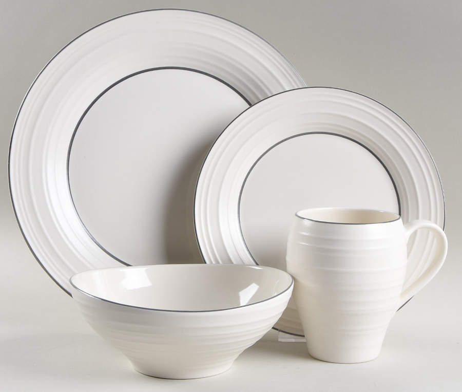Swirl Graphite Banded 4 Piece Place Setting by Mikasa-1