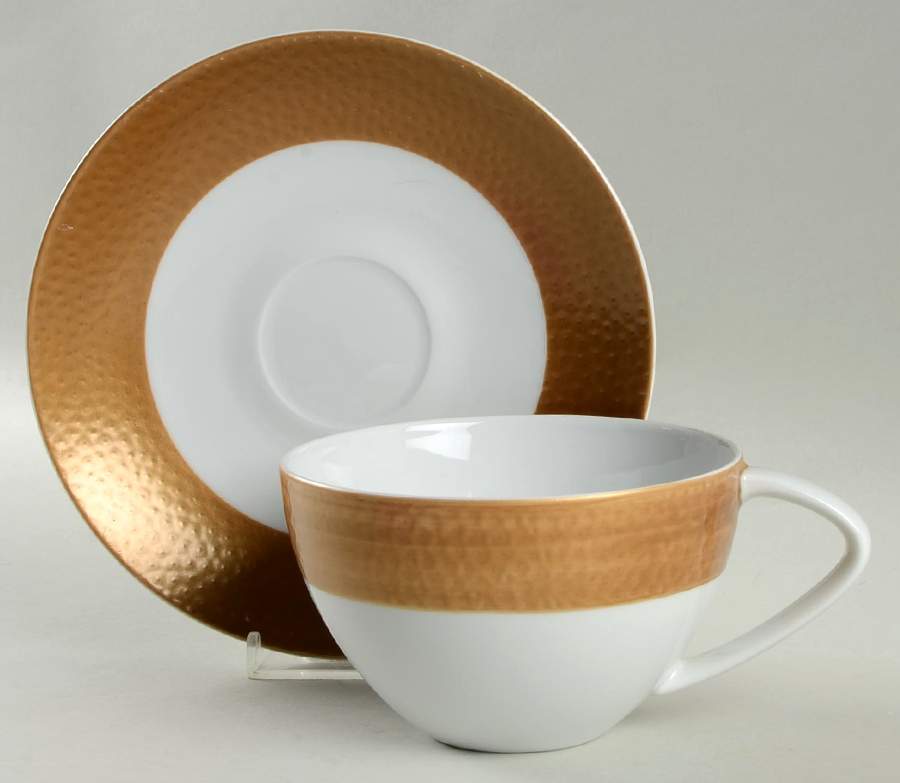 Hammersmith Gold Flat Cup & Saucer Set by Mikasa-1