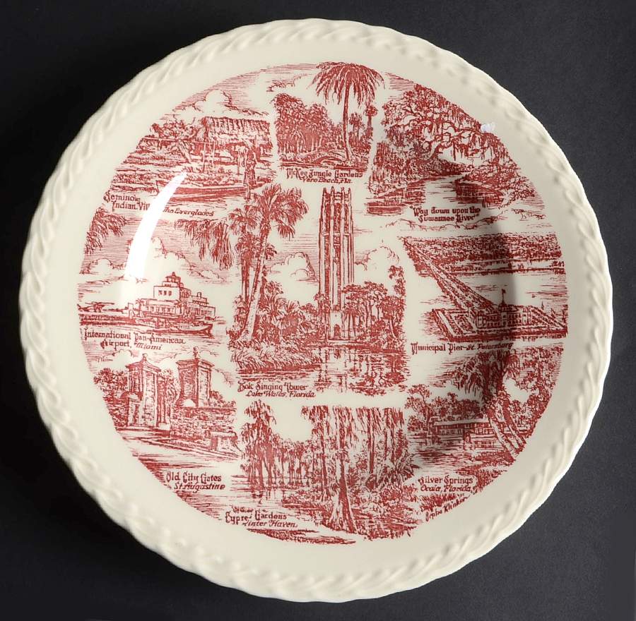 Florida Red Dinner Plate by Metlox - Poppytrail - Vernon-1