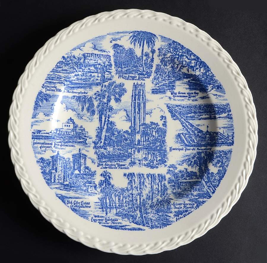 Florida Empire of the Sun Blue Dinner Plate by Metlox - Poppytrail - Vernon-1