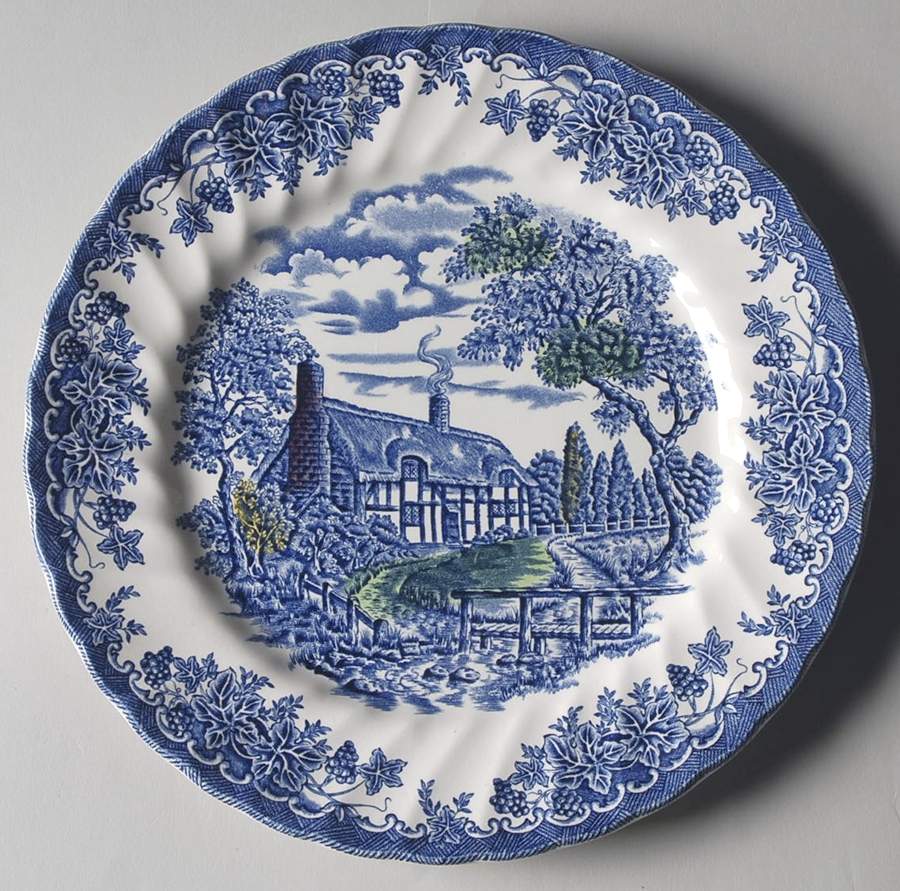 The Brook Blue and Green Dinner Plate by Myott Staffordshire-1