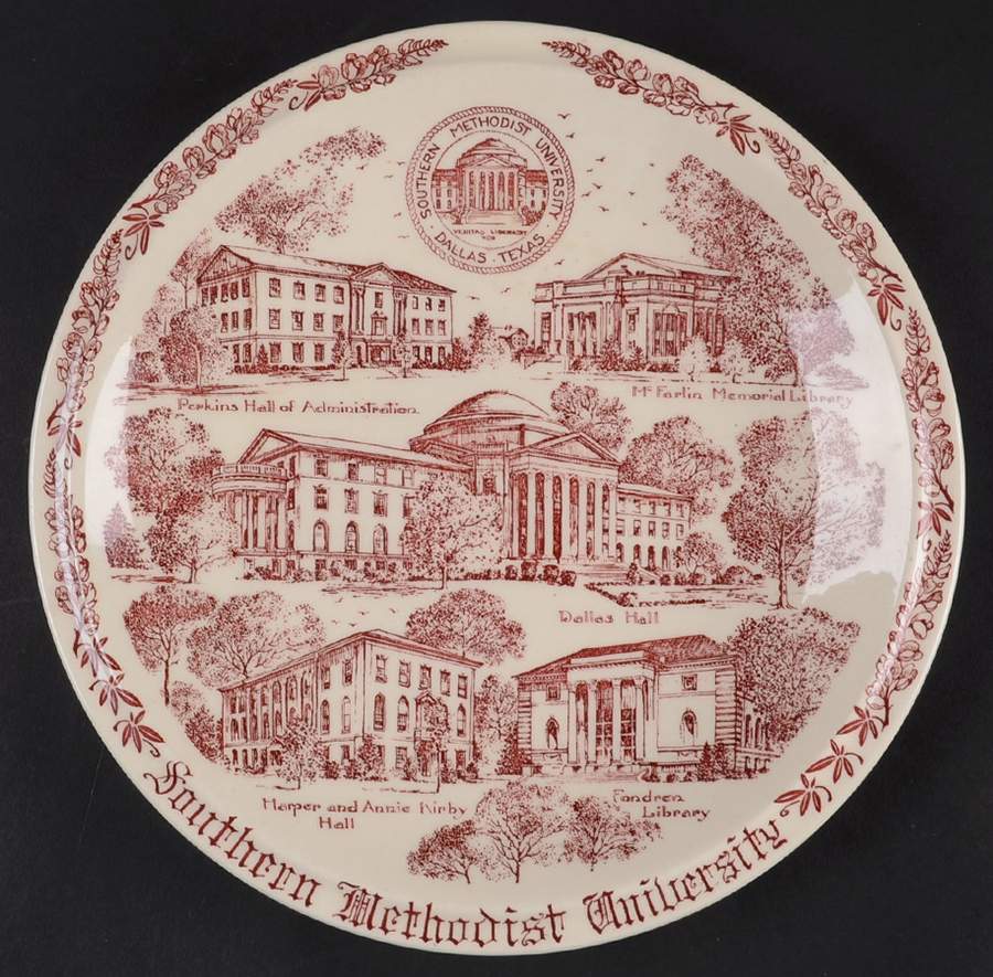 Southern Methodist University Red Dinner Plate by Metlox - Poppytrail - Vernon-1