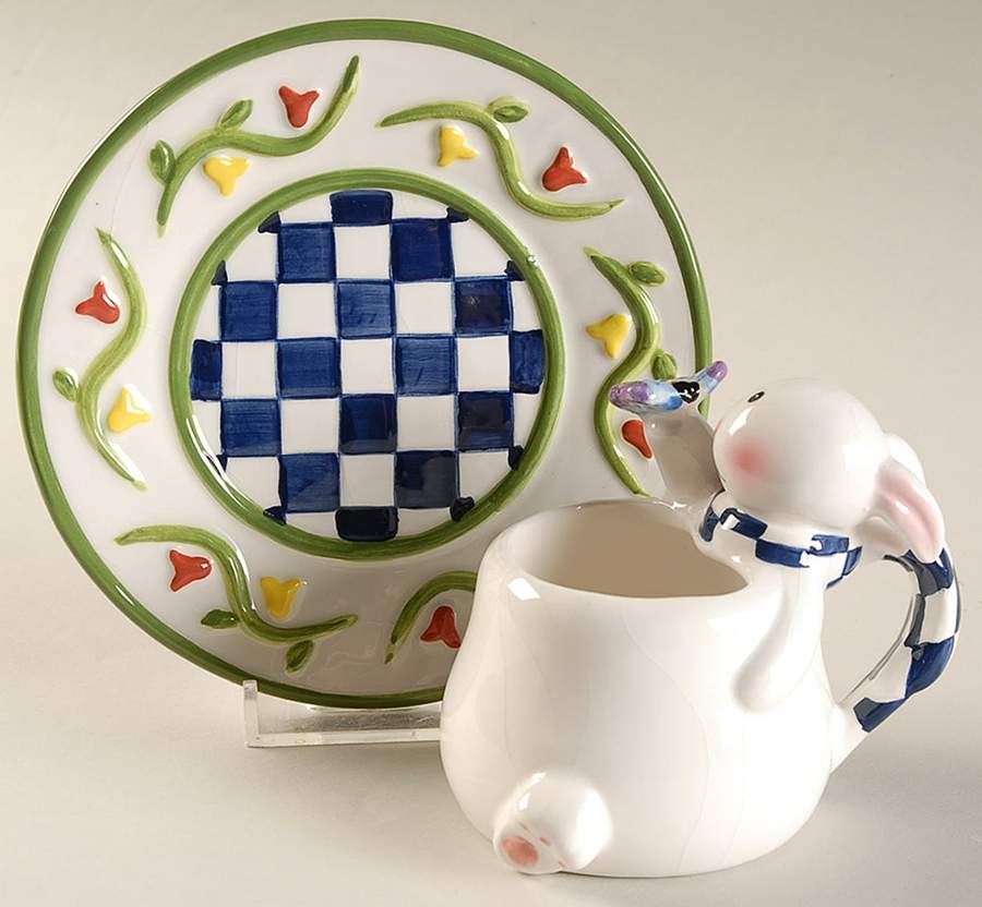 Easter Flat Cup & Saucer Set by Mercuries-1