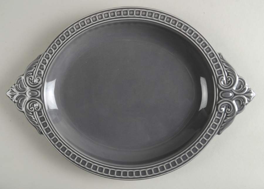 Venice Concrete Grey 15" Oval Serving Platter by Matceramica-1