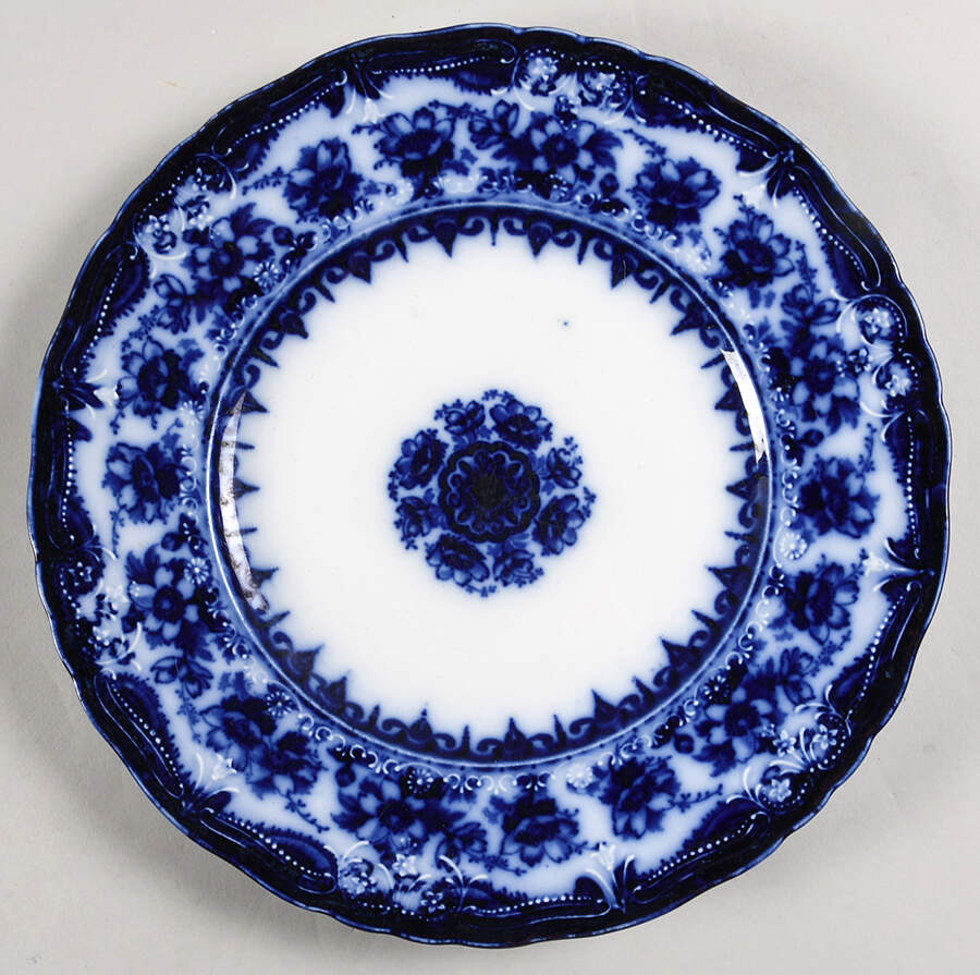 Waverley (Flow Blue No Gold Acent Dinner Plate by John Maddock & Sons-1