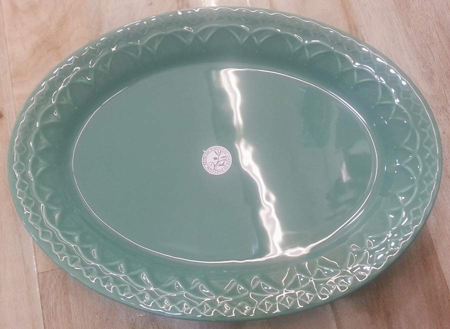 Batalha Teal 11" Oval Serving Platter by Matceramica-1