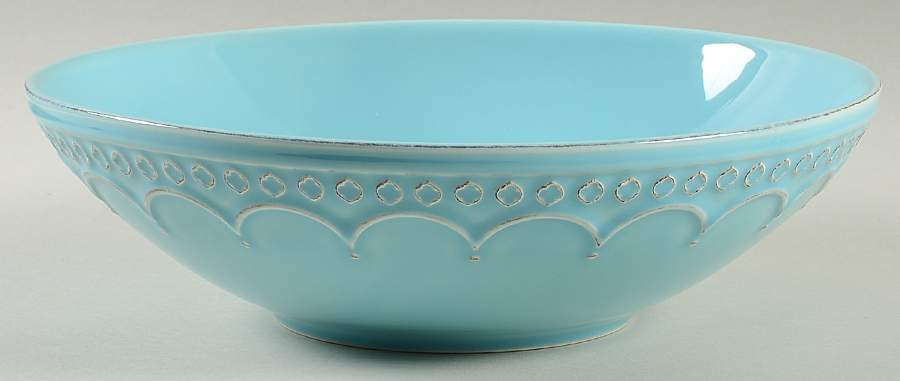 Batalha Teal 11" Round Serving Bowl by Matceramica-1