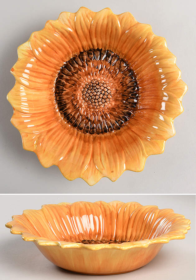 Sunflower Fall 9" Round Serving Bowl by Maxcera Corp-1