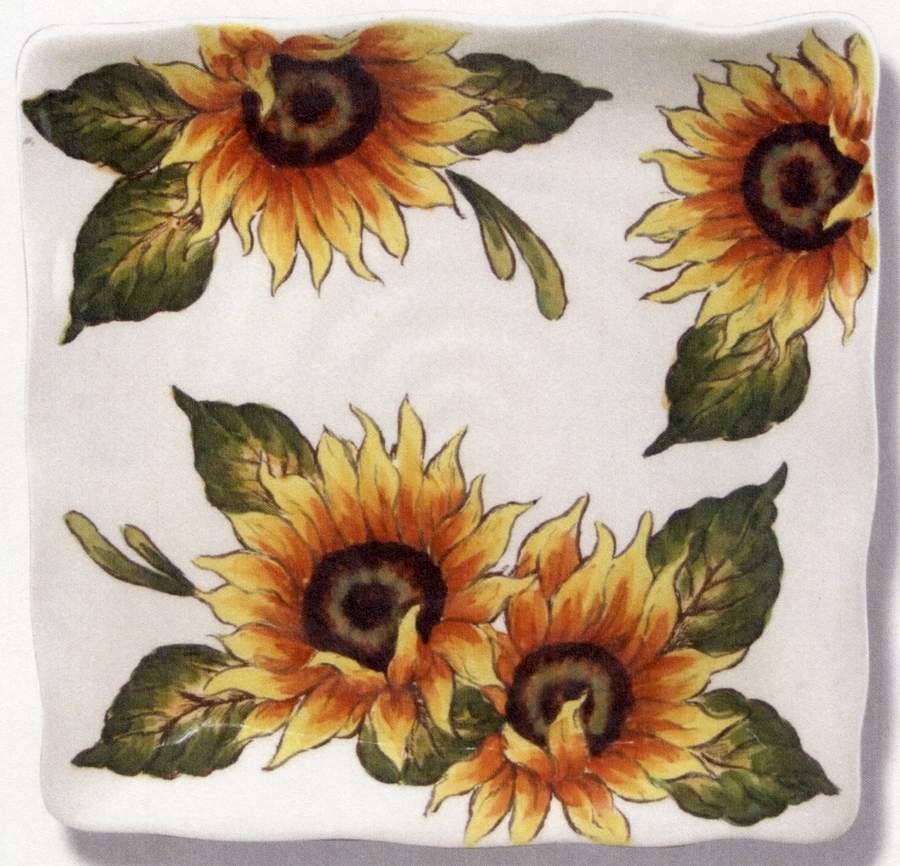 Sunflower Fall Square Dinner Plate by Maxcera Corp-1