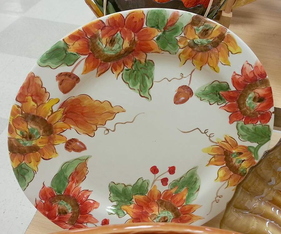Sunflower Collage Chop Plate (Round Platter) by Maxcera Corp-1