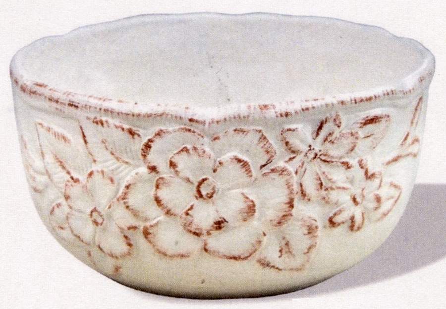 Cream Rustic Florals Coupe Cereal Bowl by Maxcera Corp-1