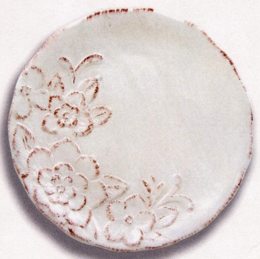 Cream Rustic Florals Salad Plate by Maxcera Corp-1