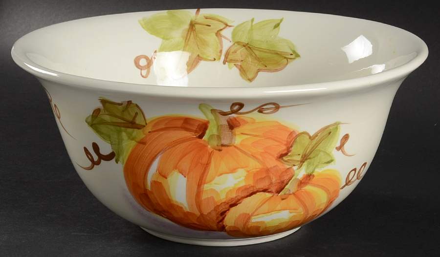 Watercolor Pumpkin Patch 9" Round Vegetable Bowl by Maxcera Corp-1