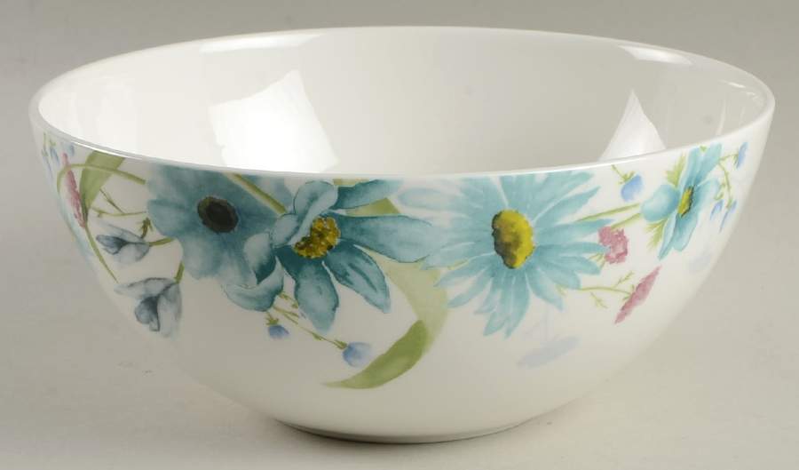 Cadence Bloom Teal 8" Round Vegetable Bowl by Mikasa-1