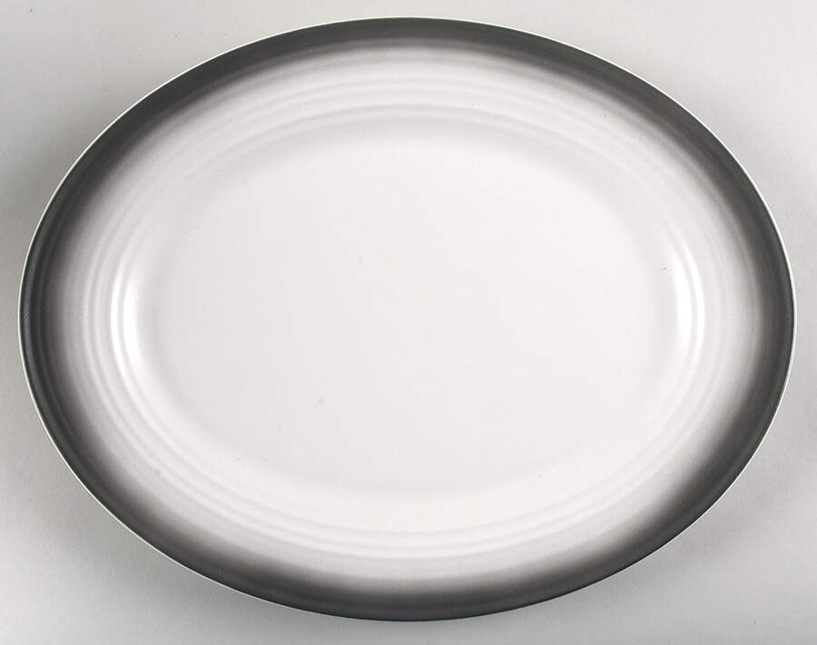 Swirl Ombre Graphite 14" Oval Serving Platter by Mikasa-1