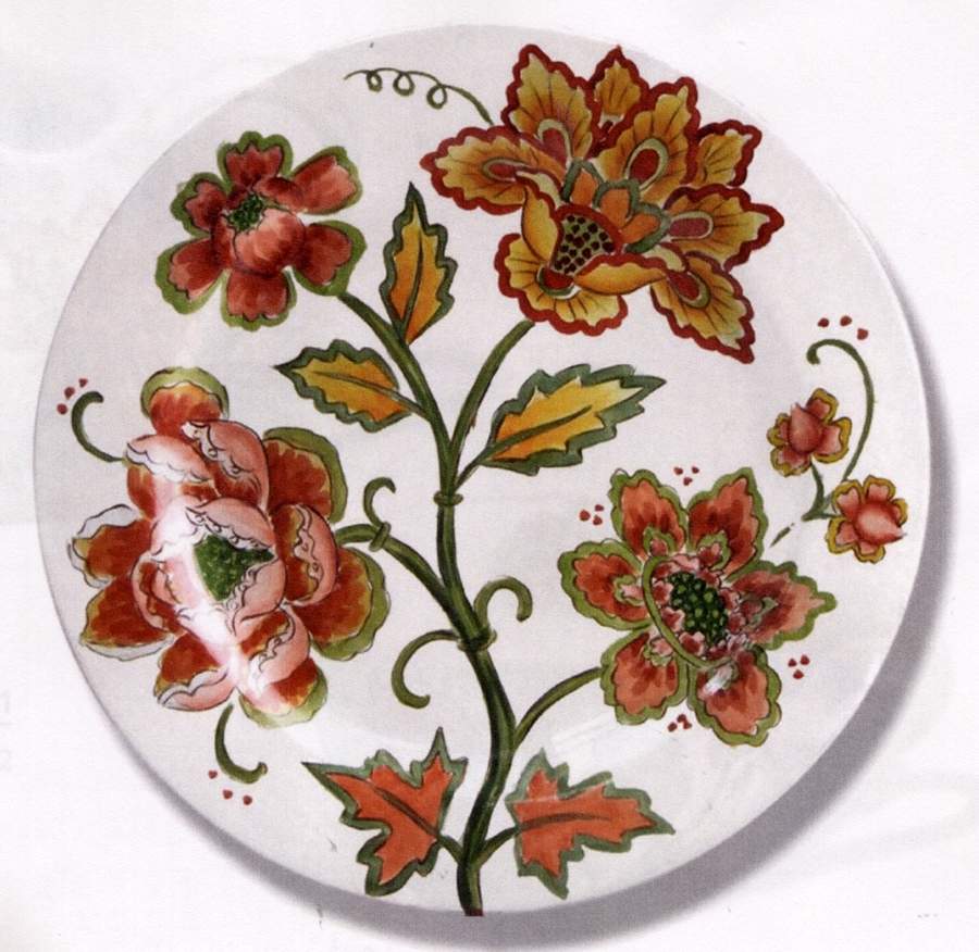 Cream Jacquard Rouge Dinner Plate by Maxcera Corp-1