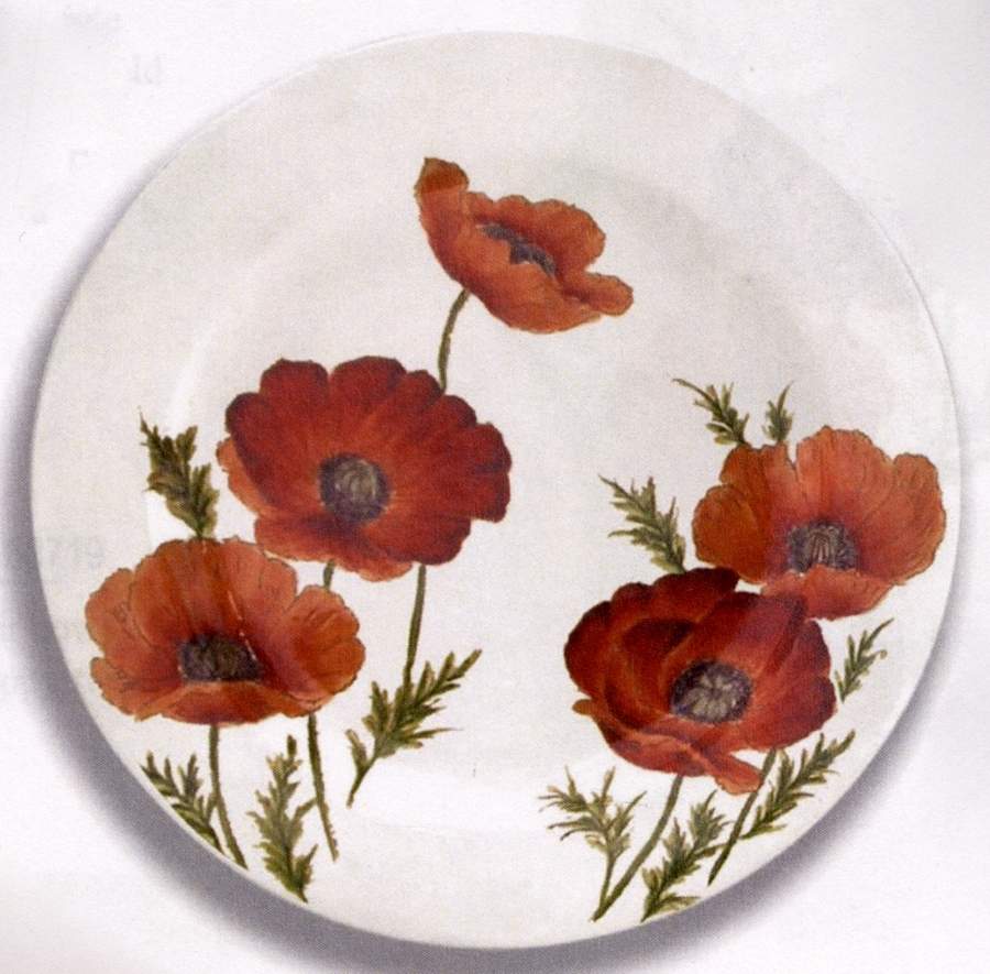 Cream Poppy Field Dinner Plate by Maxcera Corp-1