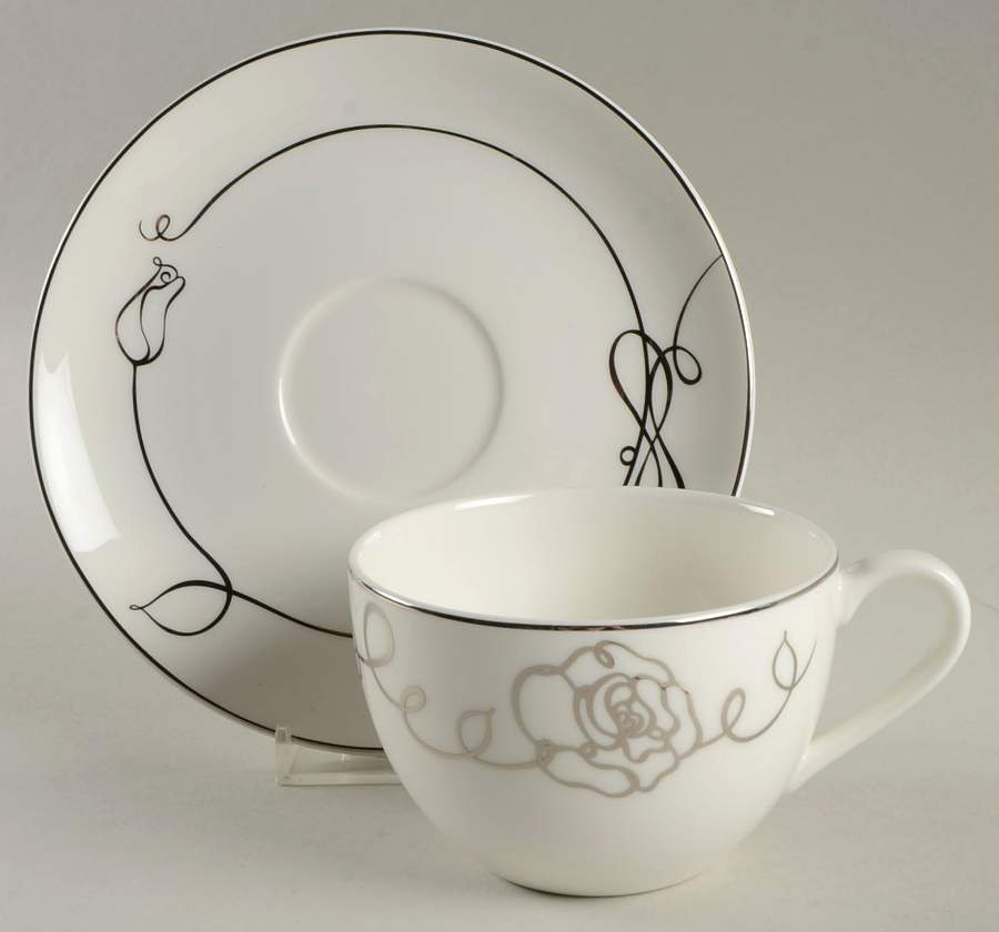 Love Story Rose Flat Cup & Saucer Set by Mikasa-1