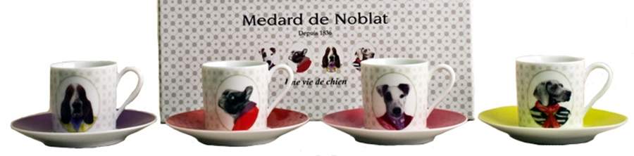 Une Vie de Chien Flat Demitasse Cup & Saucer Set by Medard de Noblat-1