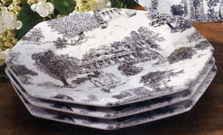 Toile Black Snack Plate by Monticello-1