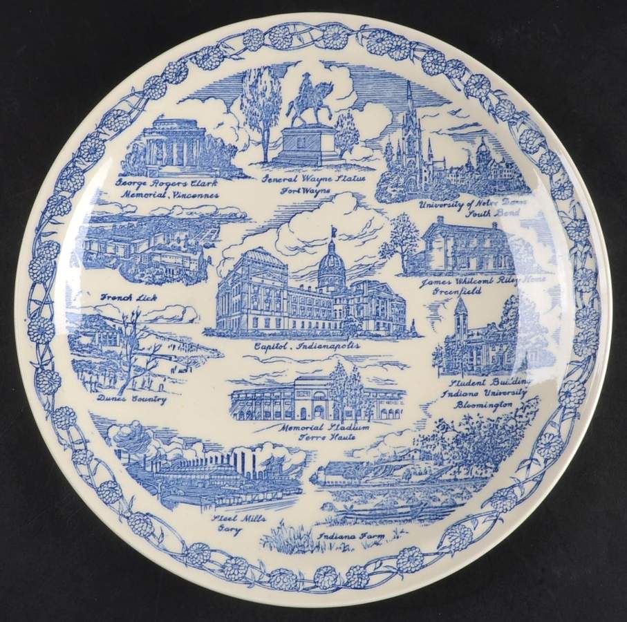 Indiana State Song Dinner Plate by Metlox - Poppytrail - Vernon-1