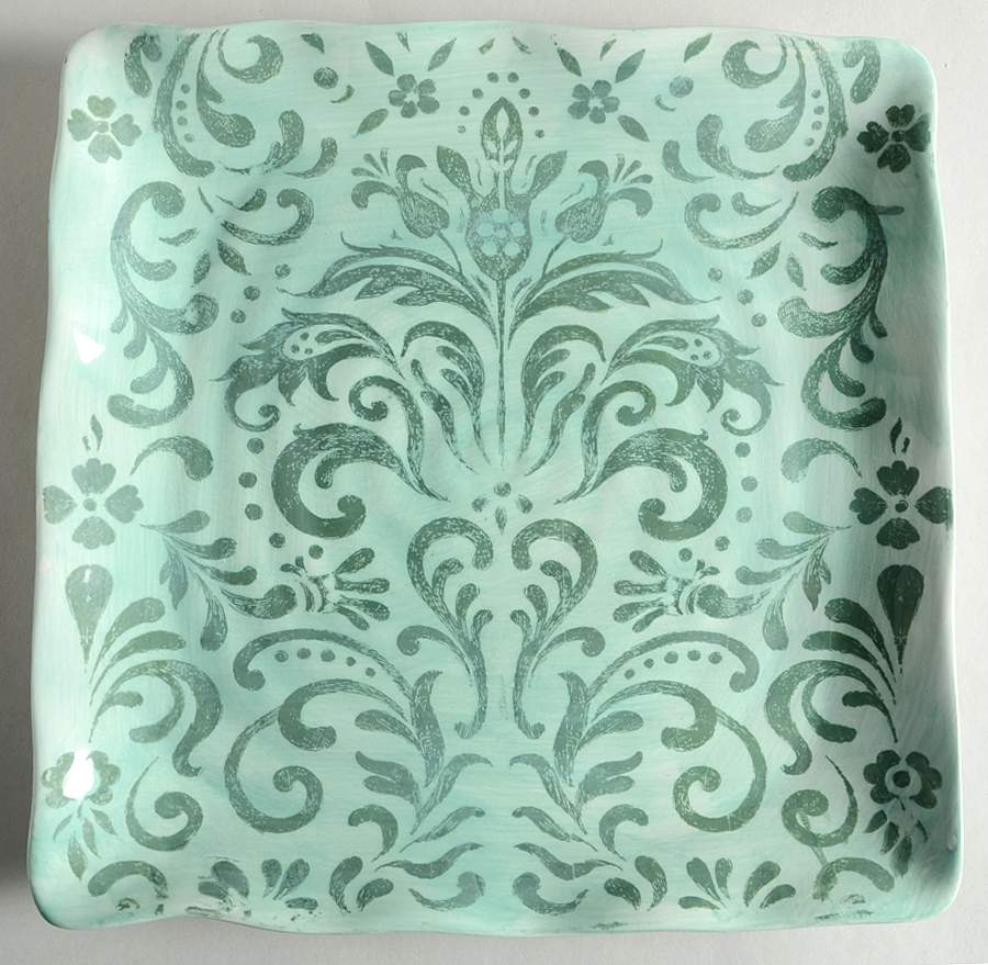 Victorian Lace Square Dinner Plate by Maxcera Corp-1