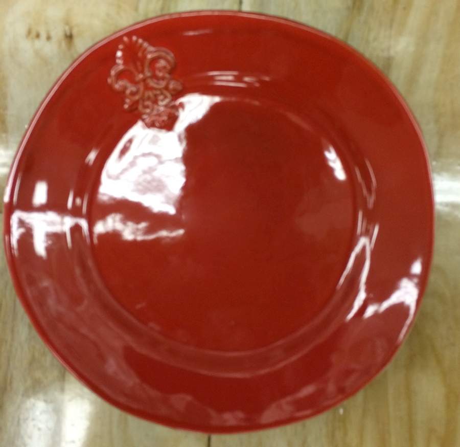 MLJ4 Red Salad Plate by Maioliche Jessica-1