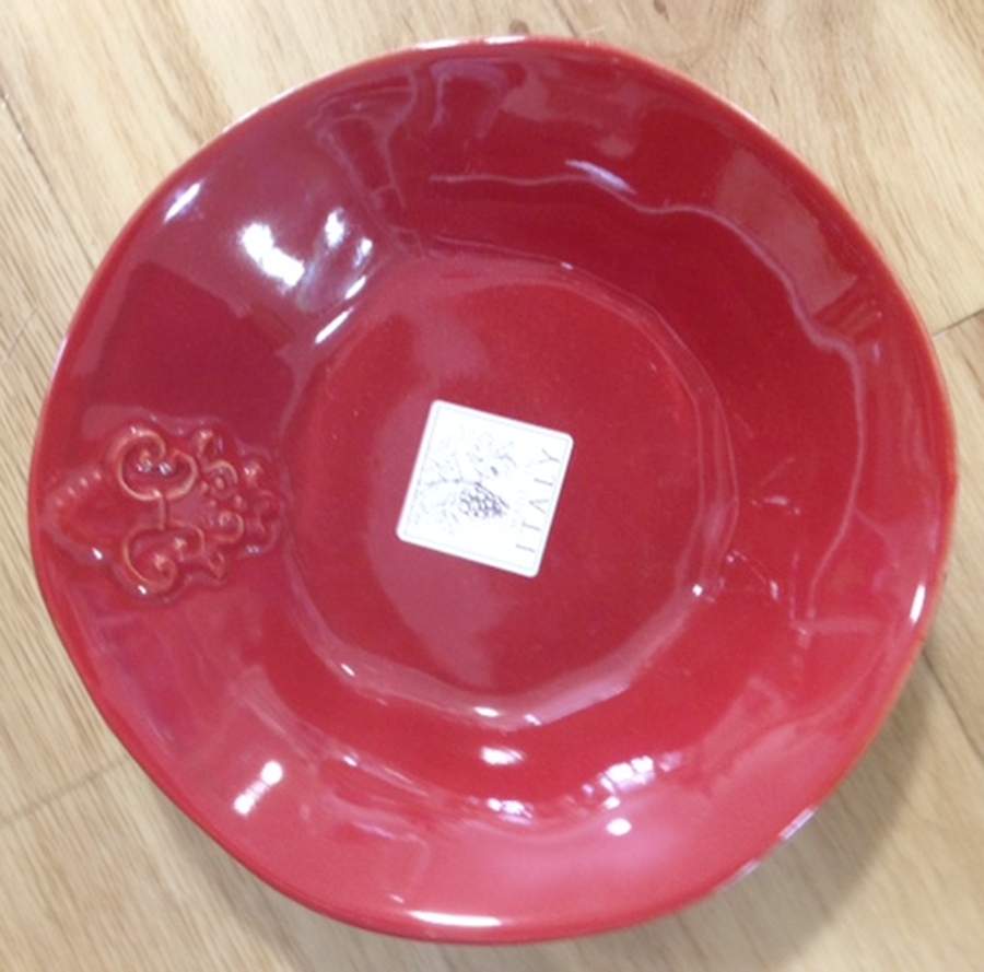 MLJ4 Red Soup/Cereal Bowl by Maioliche Jessica-1