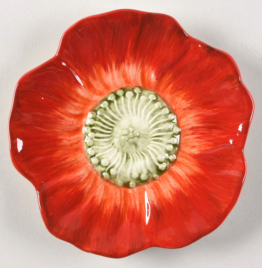 Red Poppy Appetizer Plate by Maxcera Corp-1