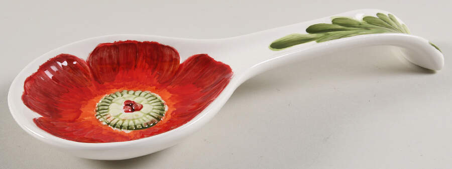 Red Poppy Spoon Rest/Holder (Holds 1 Spoon) by Maxcera Corp-1