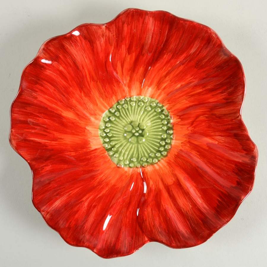 Red Poppy Accent Salad Plate by Maxcera Corp-1