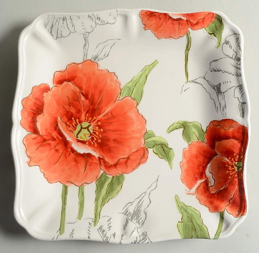 Red Poppy Salad Plate by Maxcera Corp-1