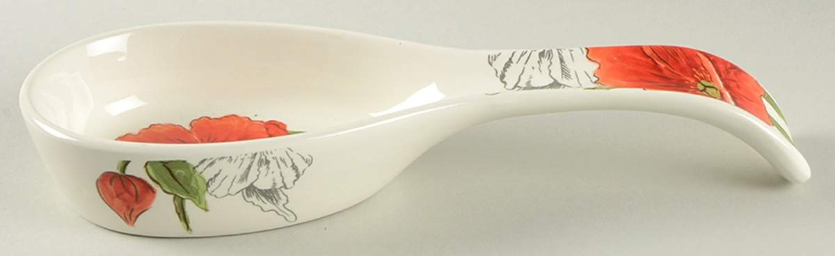 Red Poppy Spoon Rest/Holder (Holds 1 Spoon) by Maxcera Corp-1