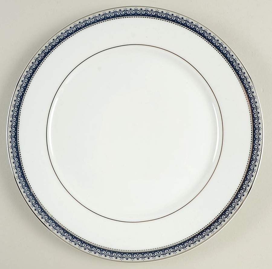 Platinum Crown Cobalt Blue Dinner Plate by Mikasa-1