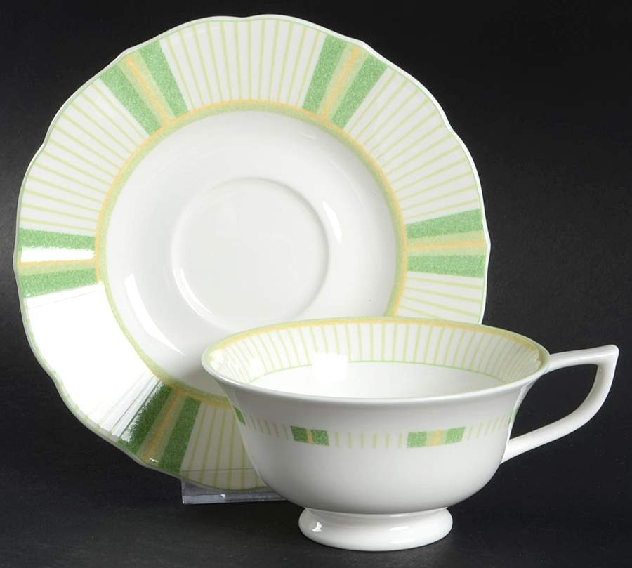 Promenade Footed Cup & Saucer Set by Mikasa-1