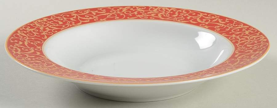 Parchment Rouge Rim Soup Bowl by Mikasa-1