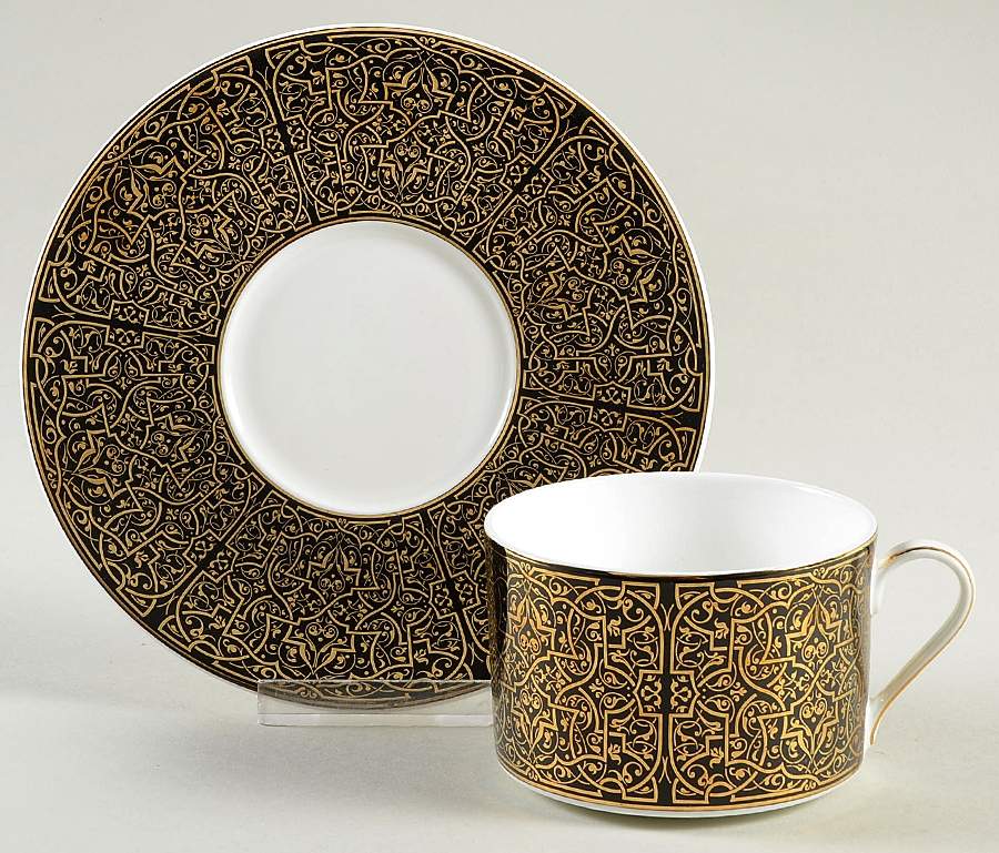 Antonia Gold Flat Cup & Saucer Set by Mikasa-1