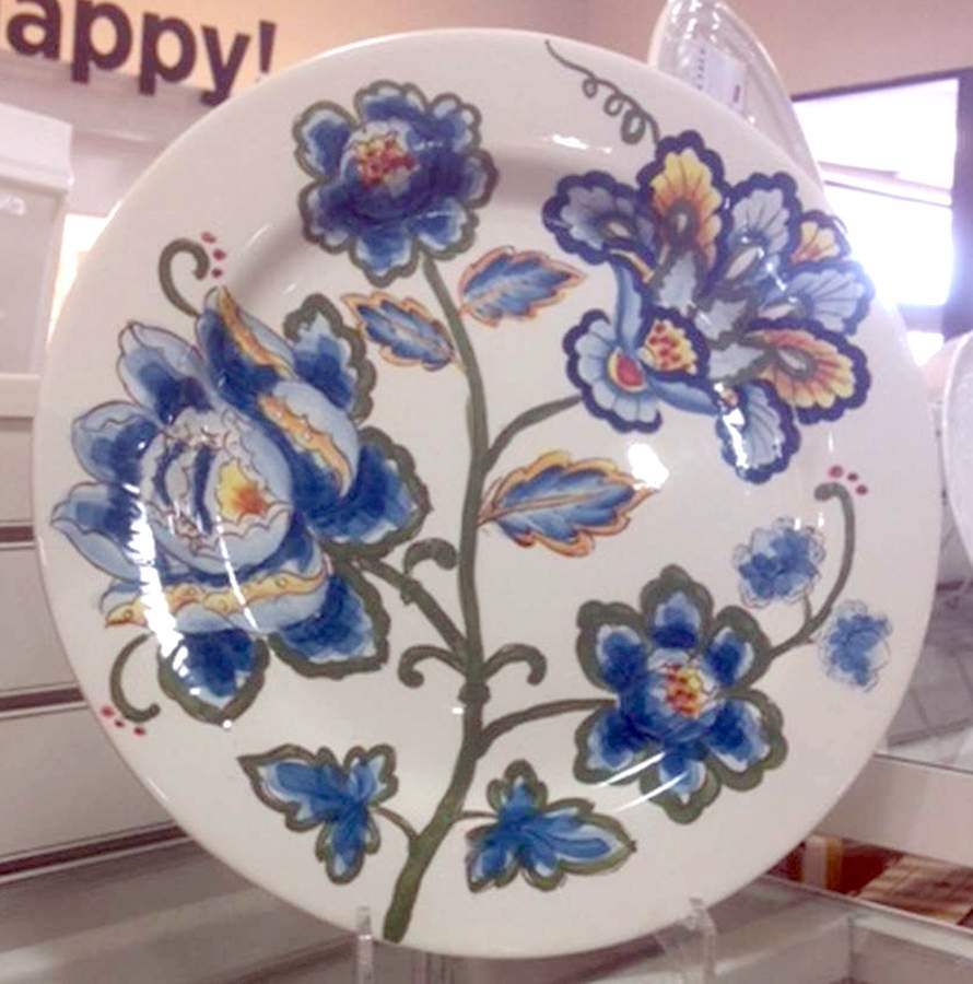 Blue Jacquard Rouge Dinner Plate by Maxcera Corp-1