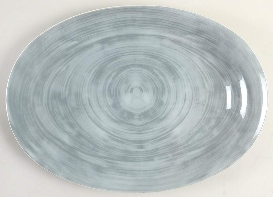 Savona Grey 14" Oval Serving Platter by Mikasa-1