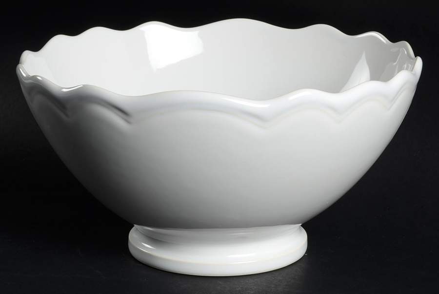 Catarina de Braganca White 9" Salad Serving Bowl by Matceramica-1