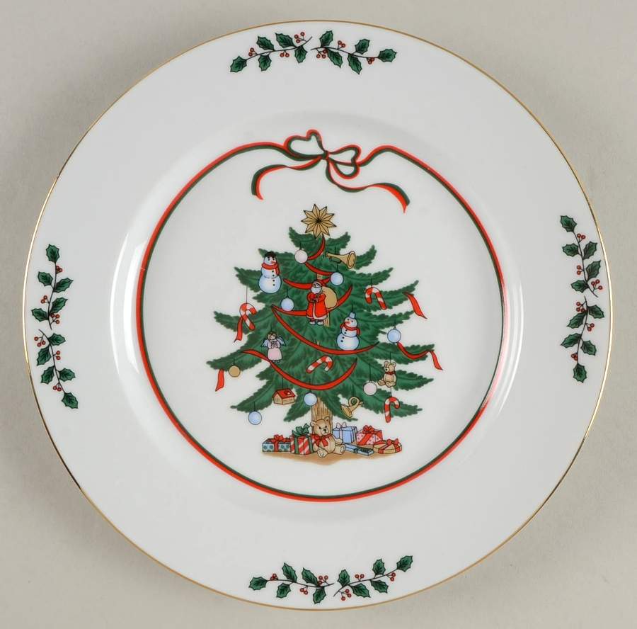 Christmas Ribbons Salad Plate by Meiwa-1