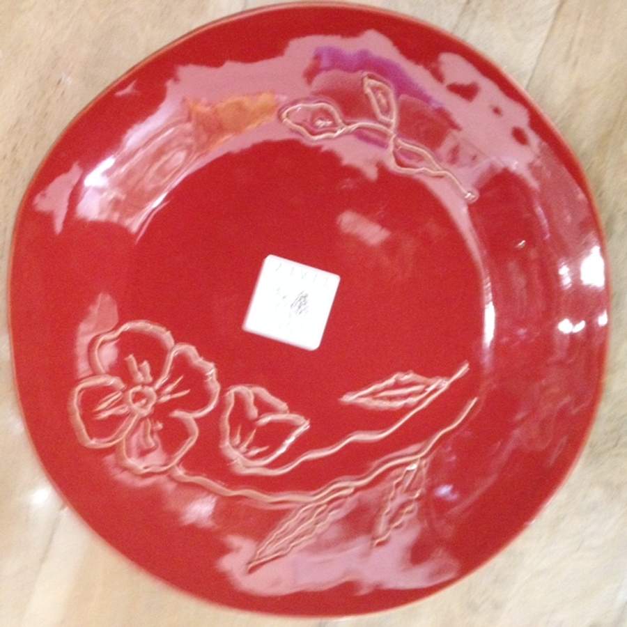 MLJ7 Red Dinner Plate by Maioliche Jessica-1