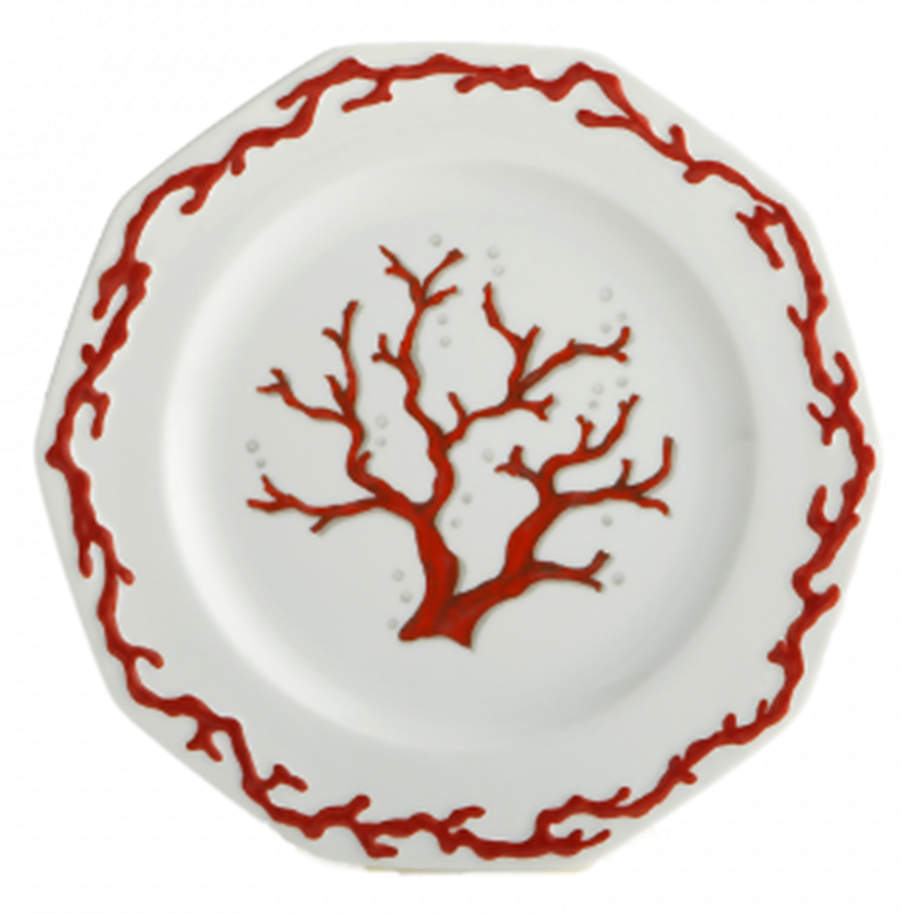 Barriera Corallina Red Salad/Dessert Plate by Mottahedeh-1