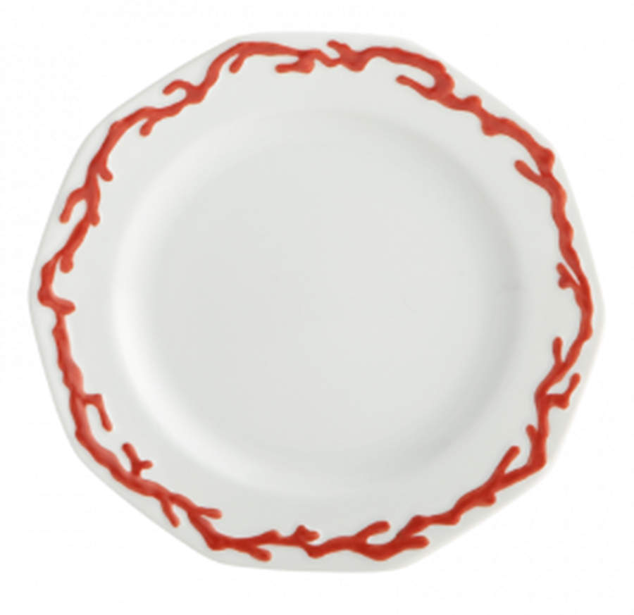Barriera Corallina Red Bread & Butter Plate by Mottahedeh-1