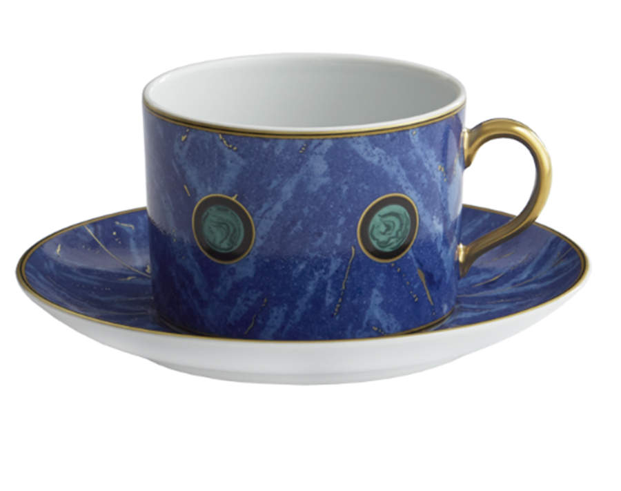 Lapis Flat Cup & Saucer Set by Mottahedeh-1