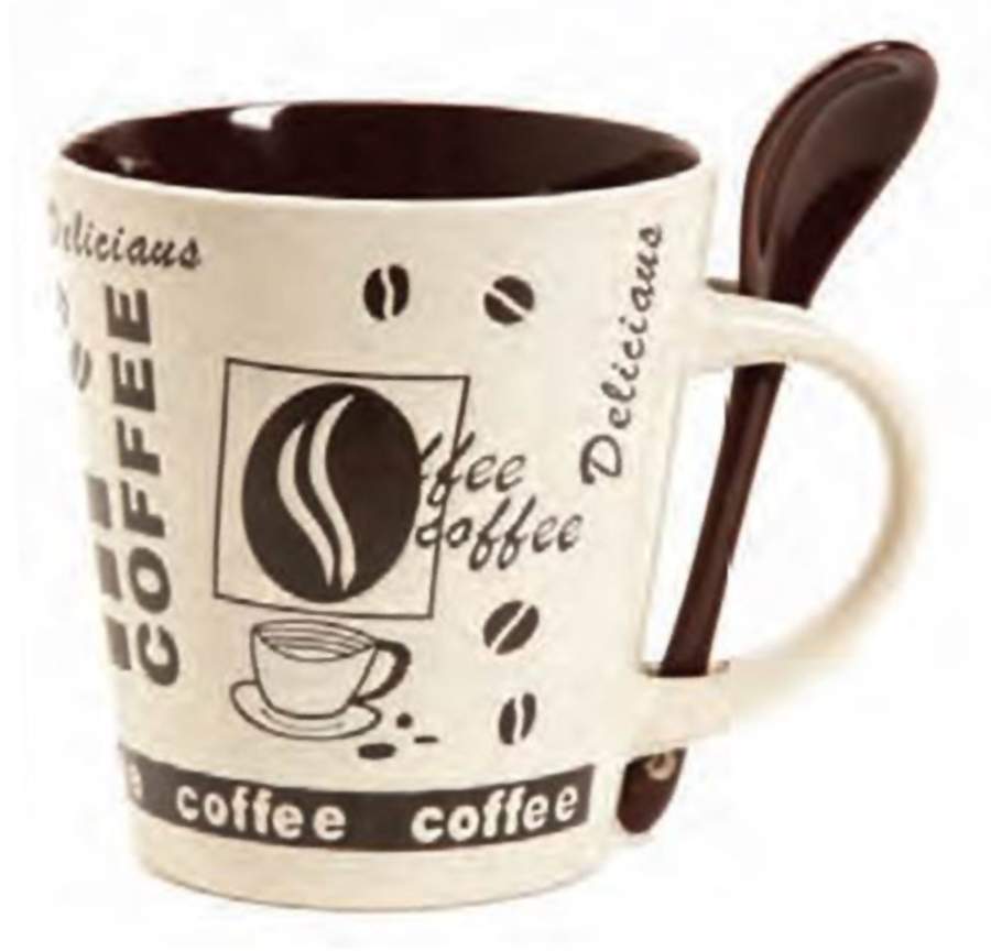 Cafe Classico Slotted Handle Mug & Ceramic Spoon Set by Mr. Coffee-1